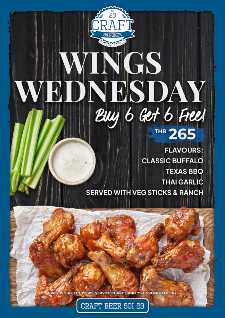 Wings Wednesday — Buy 6 Get 6 Free, THB 265
