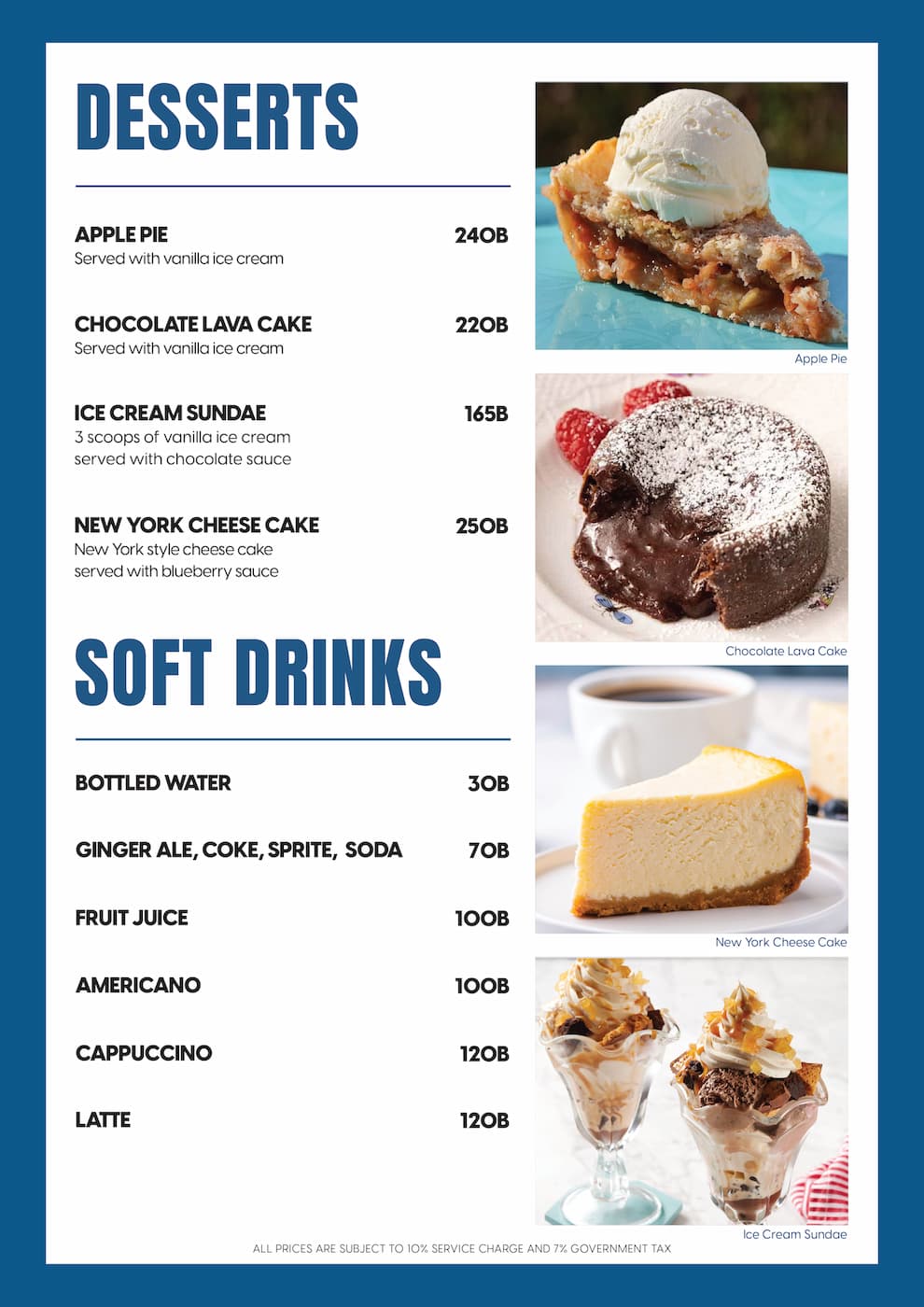 DESSERTS AND SOFT DRINKS